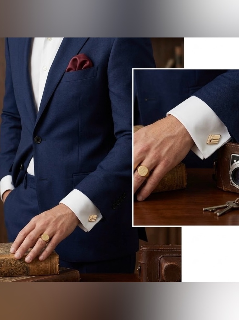 Art Deco Repro/1950s Atomic Chevron Vtg Cufflinks